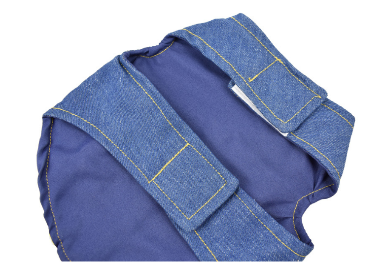 Premium Denim Dog & Cat Vest Harness – Adjustable Pet Chest Back Strap for Small Dogs & Puppies