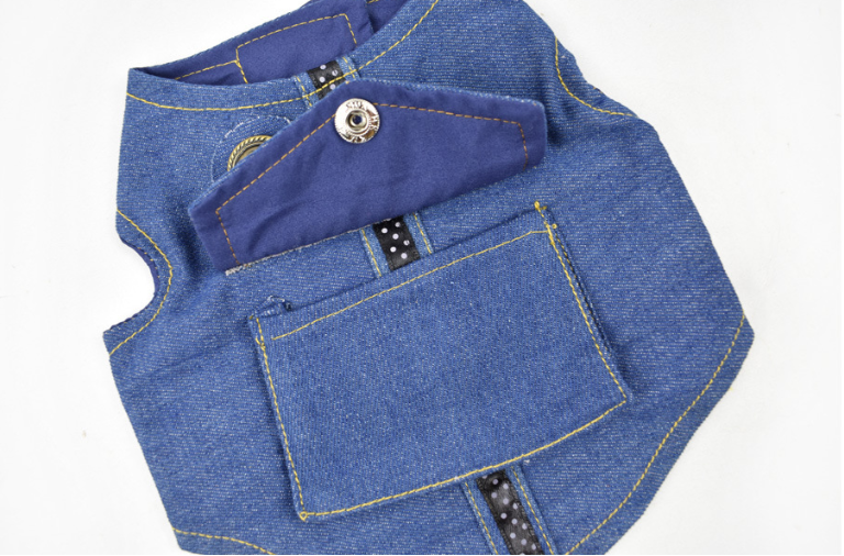 Premium Denim Dog & Cat Vest Harness – Adjustable Pet Chest Back Strap for Small Dogs & Puppies