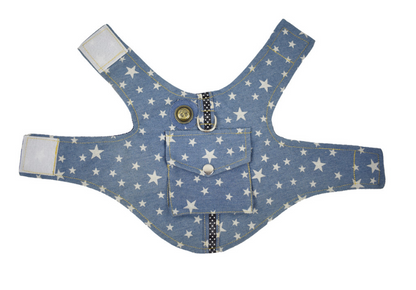 Premium Denim Dog & Cat Vest Harness – Adjustable Pet Chest Back Strap for Small Dogs & Puppies