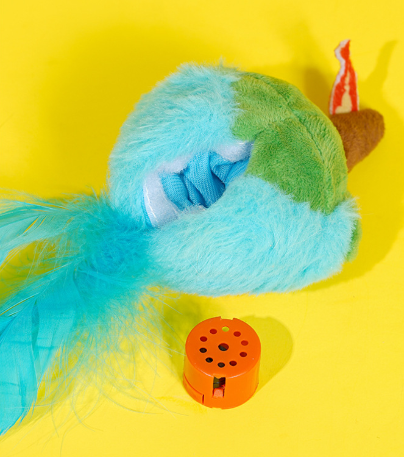 Zeze Chirping Bird Cat Toy – Interactive Catnip Plush Toy for Cats, Self-Play & Teeth Stimulation