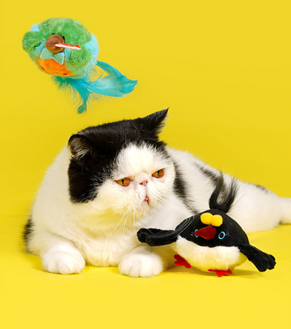 Zeze Chirping Bird Cat Toy – Interactive Catnip Plush Toy for Cats, Self-Play & Teeth Stimulation