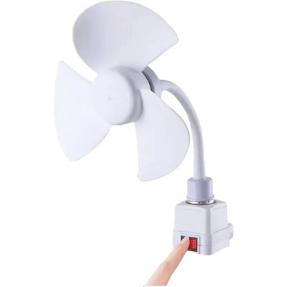 🔥Buy 1 Get 1 Free🔥Socket Fan Kit with Plug Adapter – Mini Quiet Electric Fan with Flexible Gooseneck Plug and Light Bulb Base