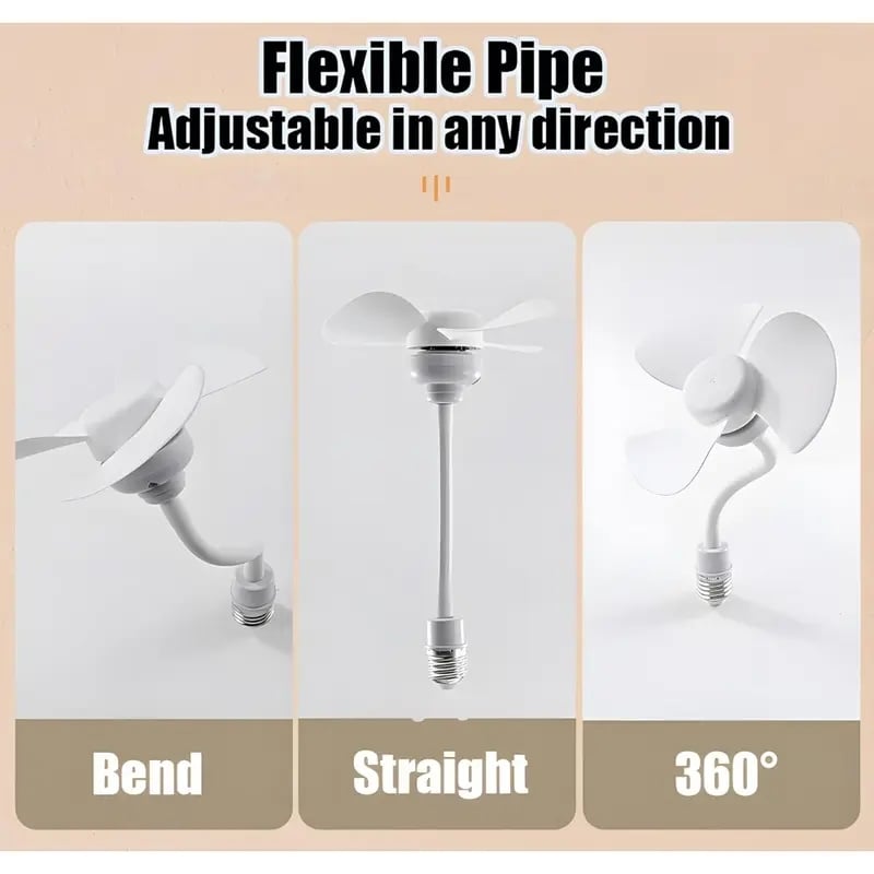 🔥Buy 1 Get 1 Free🔥Socket Fan Kit with Plug Adapter – Mini Quiet Electric Fan with Flexible Gooseneck Plug and Light Bulb Base
