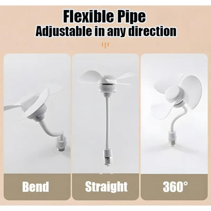 🔥Buy 1 Get 1 Free🔥Socket Fan Kit with Plug Adapter – Mini Quiet Electric Fan with Flexible Gooseneck Plug and Light Bulb Base