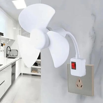 🔥Buy 1 Get 1 Free🔥Socket Fan Kit with Plug Adapter – Mini Quiet Electric Fan with Flexible Gooseneck Plug and Light Bulb Base