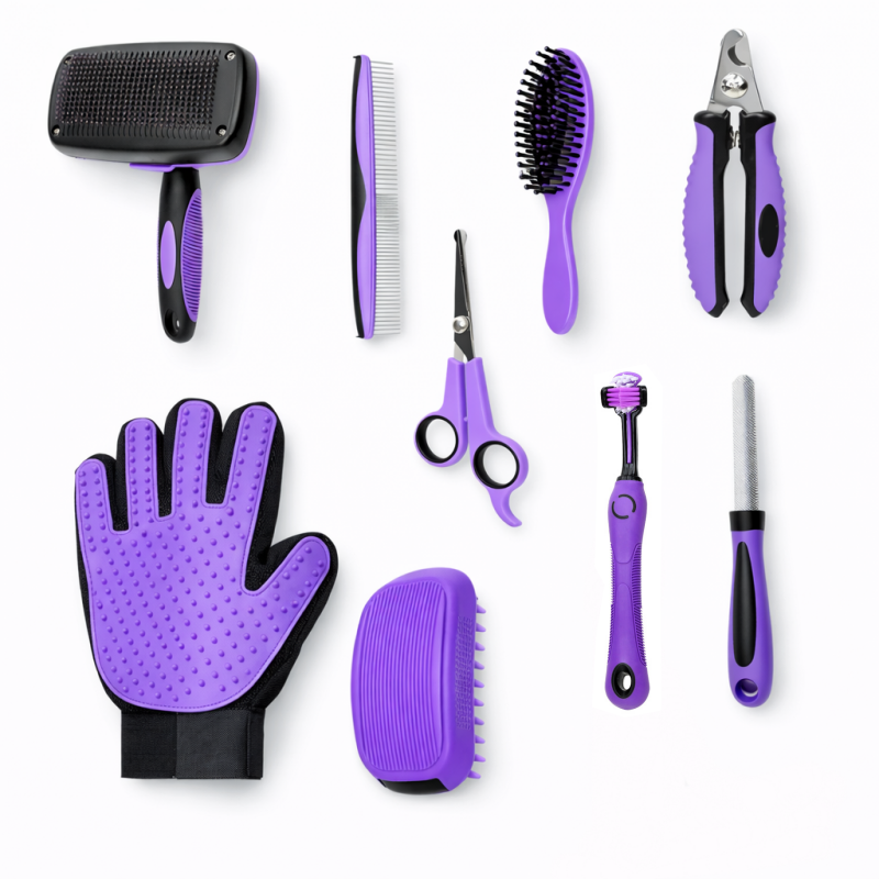 Premium 9-in-1 Pet Grooming Kit for Dogs & Cats – Complete Home Care Set with Brush, Comb & Cleaning Tools