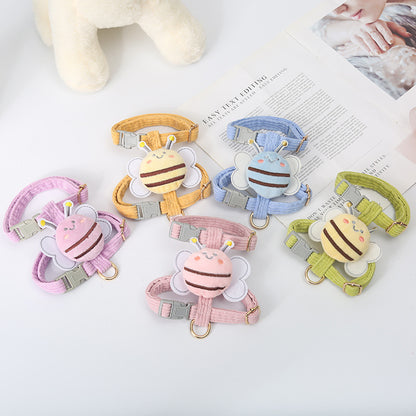 Adorable Bee Cat & Small Dog Harness with Adjustable Leash – Safe & Comfortable Pet Walking Strap