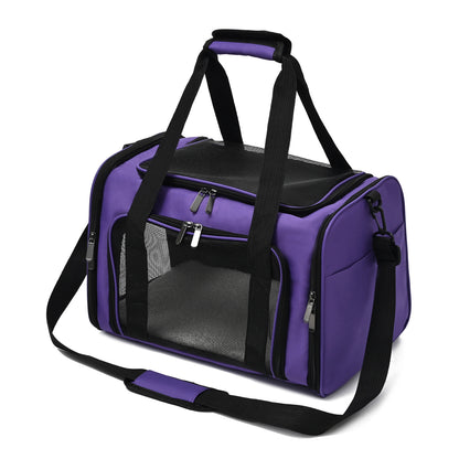 Premium Pet Travel & Car Carrier Bag – Breathable, Foldable Dog & Cat Backpack with Full Access Design