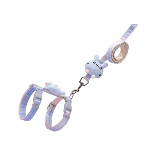 H-Type Cat Harness & Leash – Cute Rabbit Design, Adjustable Chest Strap for Kittens & Small Cats
