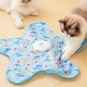 Interactive Feather Cat Hunting Toy – Automatic Indoor Teasing Mat for Active Cats